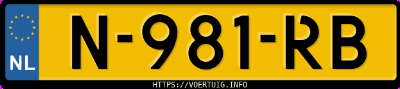 Kenteken afbeelding van N981RB, gele Hyundai IONIQ5 Long Range Rwd