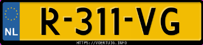Kenteken afbeelding van R311VG, witte Hyundai I20