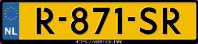 Kenteken afbeelding van R871SR, blauwe Hyundai Tucson 1.6 Tgdi Hev