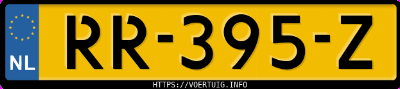 Kenteken afbeelding van RR395Z, witte Hyundai I10
