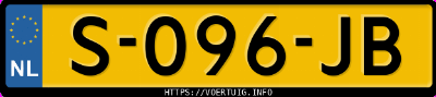 Kenteken afbeelding van S096JB, rode Hyundai Tucson