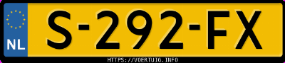 Kenteken afbeelding van S292FX, witte Hyundai Kona