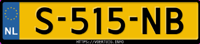 Kenteken afbeelding van S515NB, gele Hyundai IONIQ5 Long Range 77 Kwh Rwd
