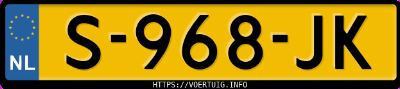 Kenteken afbeelding van S968JK, zwarte Hyundai Tucson 1.6 Tgdi Phev