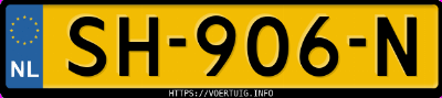 Kenteken afbeelding van SH906N, witte Hyundai I10