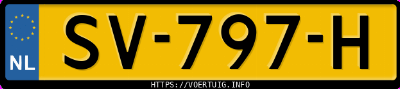 Kenteken afbeelding van SV797H, blauwe Hyundai I20