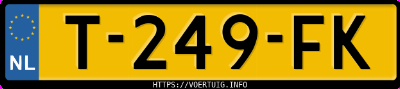 Kenteken afbeelding van T249FK, gele Hyundai IONIQ5 Standard Range Rwd