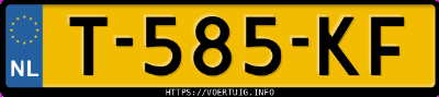 Kenteken afbeelding van T585KF, grijze Hyundai I20
