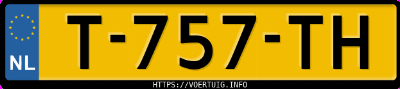 Kenteken afbeelding van T757TH, witte Hyundai I10