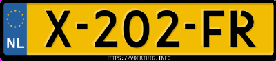 Kenteken afbeelding van X202FR, grijze Hyundai Kona 64 Kwh
