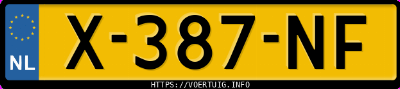 Kenteken afbeelding van X387NF, zwarte Hyundai Kona