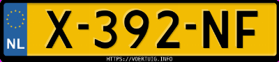 Kenteken afbeelding van X392NF, grijze Hyundai Kona