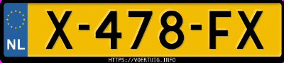 Kenteken afbeelding van X478FX, zwarte Hyundai I10