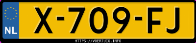 Kenteken afbeelding van X709FJ, grijze Hyundai IONIQ6 Standard Range 58 Kwh Rwd