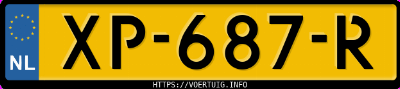 Kenteken afbeelding van XP687R, blauwe Hyundai Kona 64 Kwh