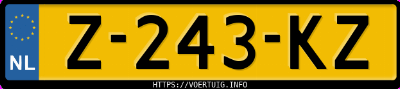 Kenteken afbeelding van Z243KZ, zwarte Hyundai Kona