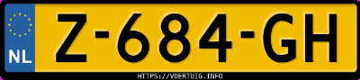 Kenteken afbeelding van Z684GH, zwarte Hyundai Kona Se 65 Kwh