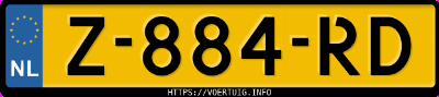 Kenteken afbeelding van Z884RD, grijze Hyundai Kona 64 Kwh