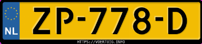 Kenteken afbeelding van ZP778D, oranje Hyundai Kona 64 Kwh