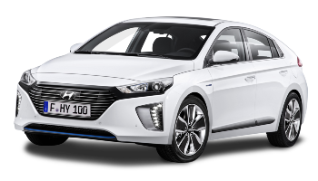 Afbeelding van ND711T, witte Hyundai Ioniq hatchback