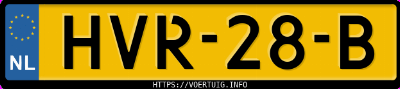 Kenteken afbeelding van HVR28B, zwarte Jaecoo 7 Phev 7