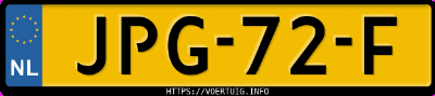 Kenteken afbeelding van JPG72F, groene Jaecoo 5 Ev