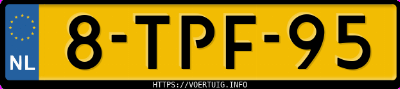 Kenteken afbeelding van 8TPF95, blauwe Jaguar Xf 2.2l Diesel