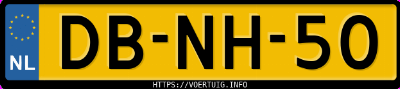 Kenteken afbeelding van DBNH50, groene Jaguar XJ-S V12 U9