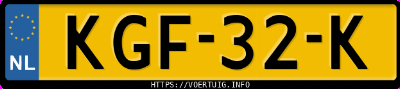 Kenteken afbeelding van KGF32K, zwarte Jaguar F-TYPE