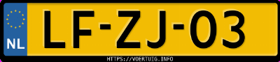 Kenteken afbeelding van LFZJ03, rode Jaguar XJ-S V12 U9