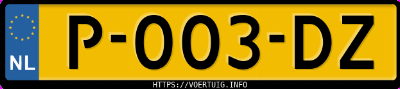 Kenteken afbeelding van P003DZ, grijze Jaguar Xf