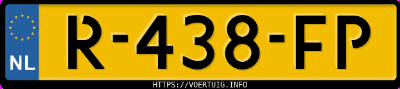 Kenteken afbeelding van R438FP, blauwe Jaguar Xf 30t Awd Sb