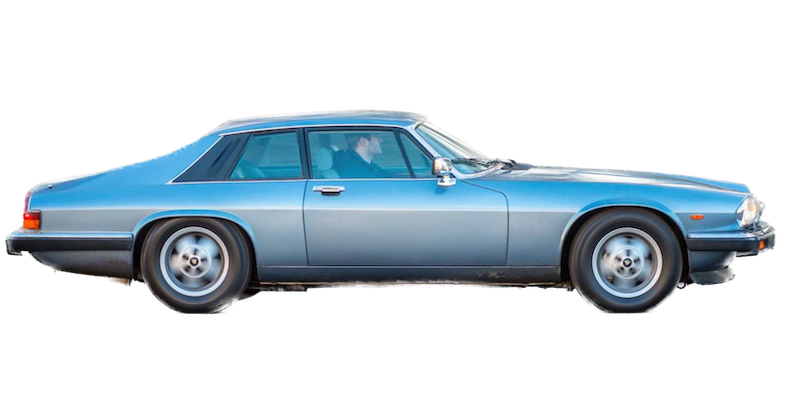 Afbeelding van DDDP99, blauwe Jaguar XJ-S V12 U9 coupé
