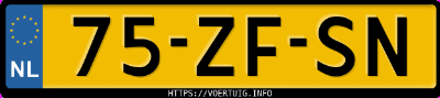 Kenteken afbeelding van 75ZFSN, grijze Jeep Wrangler Unlimited 3.8