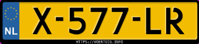 Kenteken afbeelding van X577LR, zwarte Jeep Avenger Electric