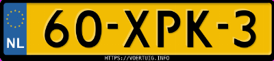 Kenteken afbeelding van 60XPK3, witte Kia Picanto Iii 1.0 Cvvt