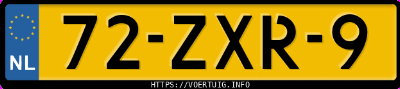 Kenteken afbeelding van 72ZXR9, witte Kia Rio