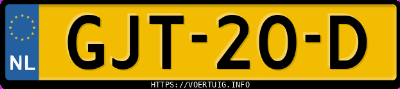 Kenteken afbeelding van GJT20D, zwarte Kia EV6 Long Range Rwd