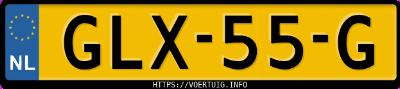 Kenteken afbeelding van GLX55G, blauwe Kia EV6 Long Range Rwd