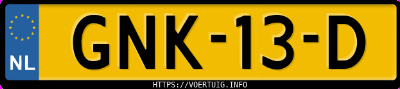 Kenteken afbeelding van GNK13D, blauwe Kia EV6 Standard Range Rwd