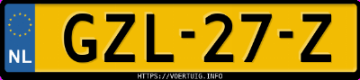 Kenteken afbeelding van GZL27Z, grijze Kia EV9 Rwd