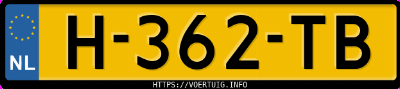 Kenteken afbeelding van H362TB, zwarte Kia Niro E-Niro 64 Kwh