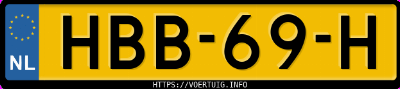 Kenteken afbeelding van HBB69H, blauwe Kia Picanto 1.0 Dpi