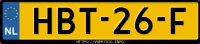 Kenteken afbeelding van HBT26F, grijze Kia Niro 1.6 Phev