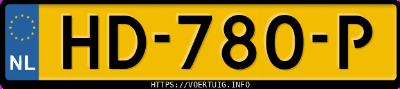 Kenteken afbeelding van HD780P, witte Kia Picanto Iii Isg