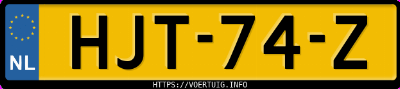Kenteken afbeelding van HJT74Z, blauwe Kia Picanto