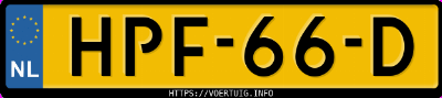 Kenteken afbeelding van HPF66D, grijze Kia EV6 Long Range Rwd