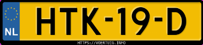 Kenteken afbeelding van HTK19D, blauwe Kia Rio 1.0 T-Gdi Dct