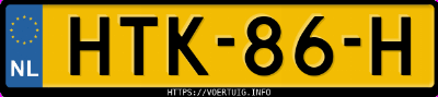 Kenteken afbeelding van HTK86H, grijze Kia EV6 Long Range Rwd
