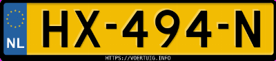 Kenteken afbeelding van HX494N, grijze Kia Venga 1.6b At